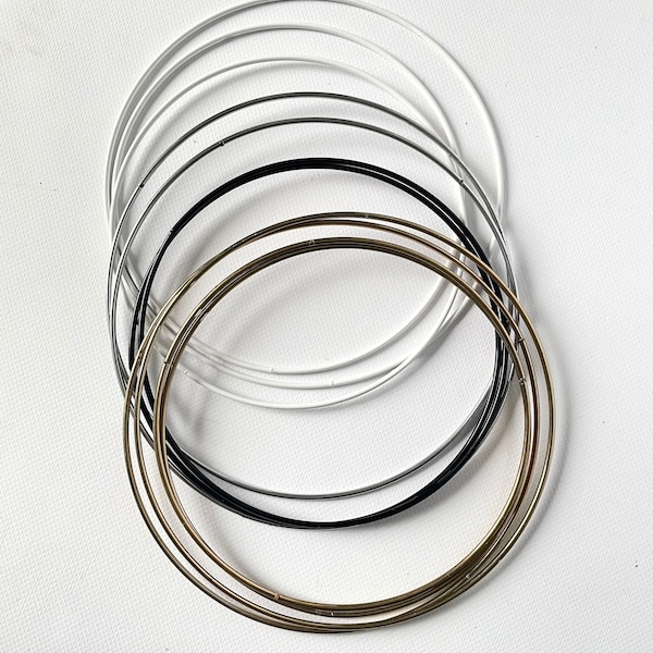 Weiß, Golden, Schwarz, Silber Traumfänger, Metallreif, bei 6 cm Messing vergoldet Ring Makramee, Traumfänger, DIY Ringe