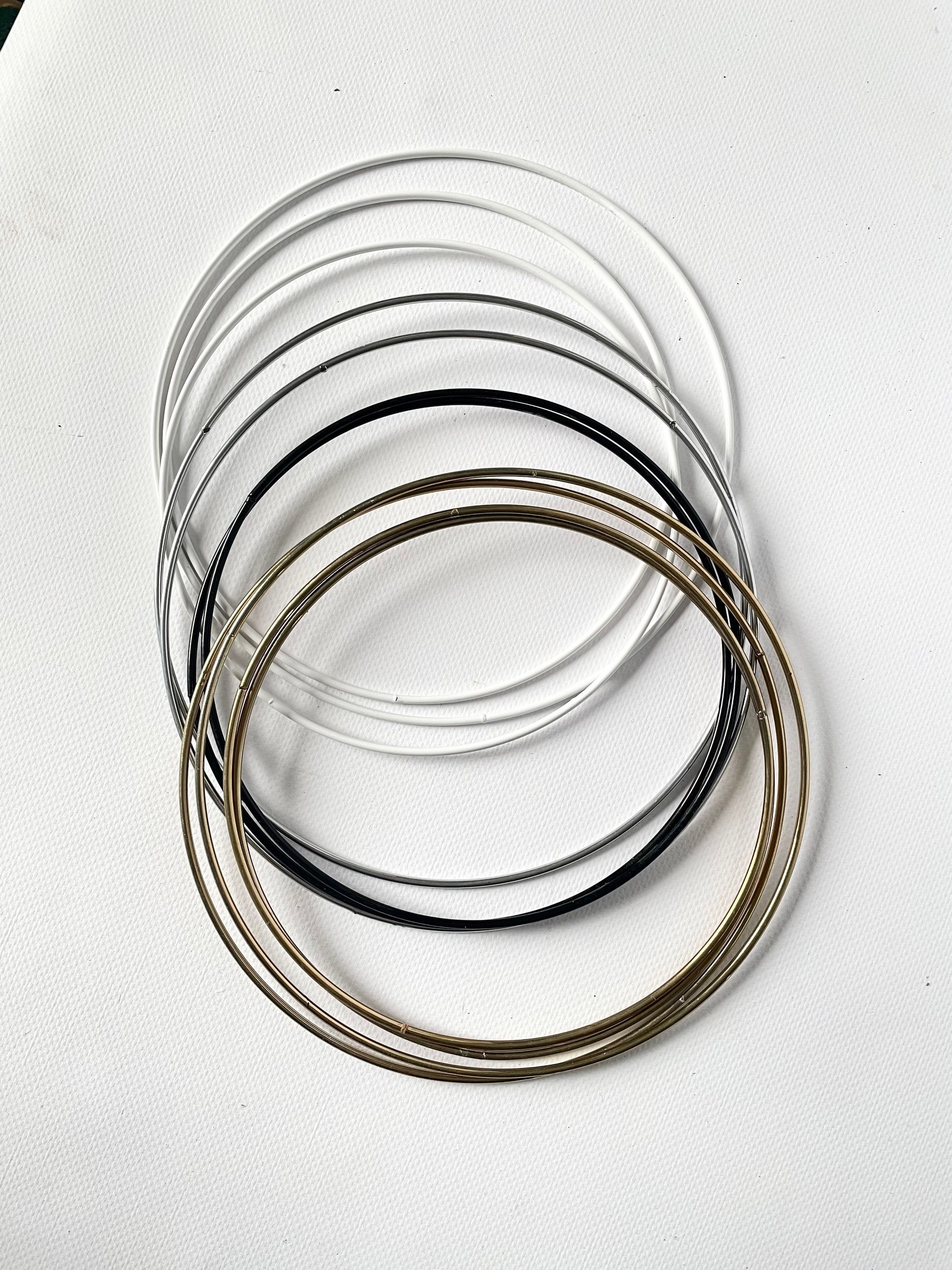 White Golden Black Silver Dreamcatcher hoop metal hoop at 2