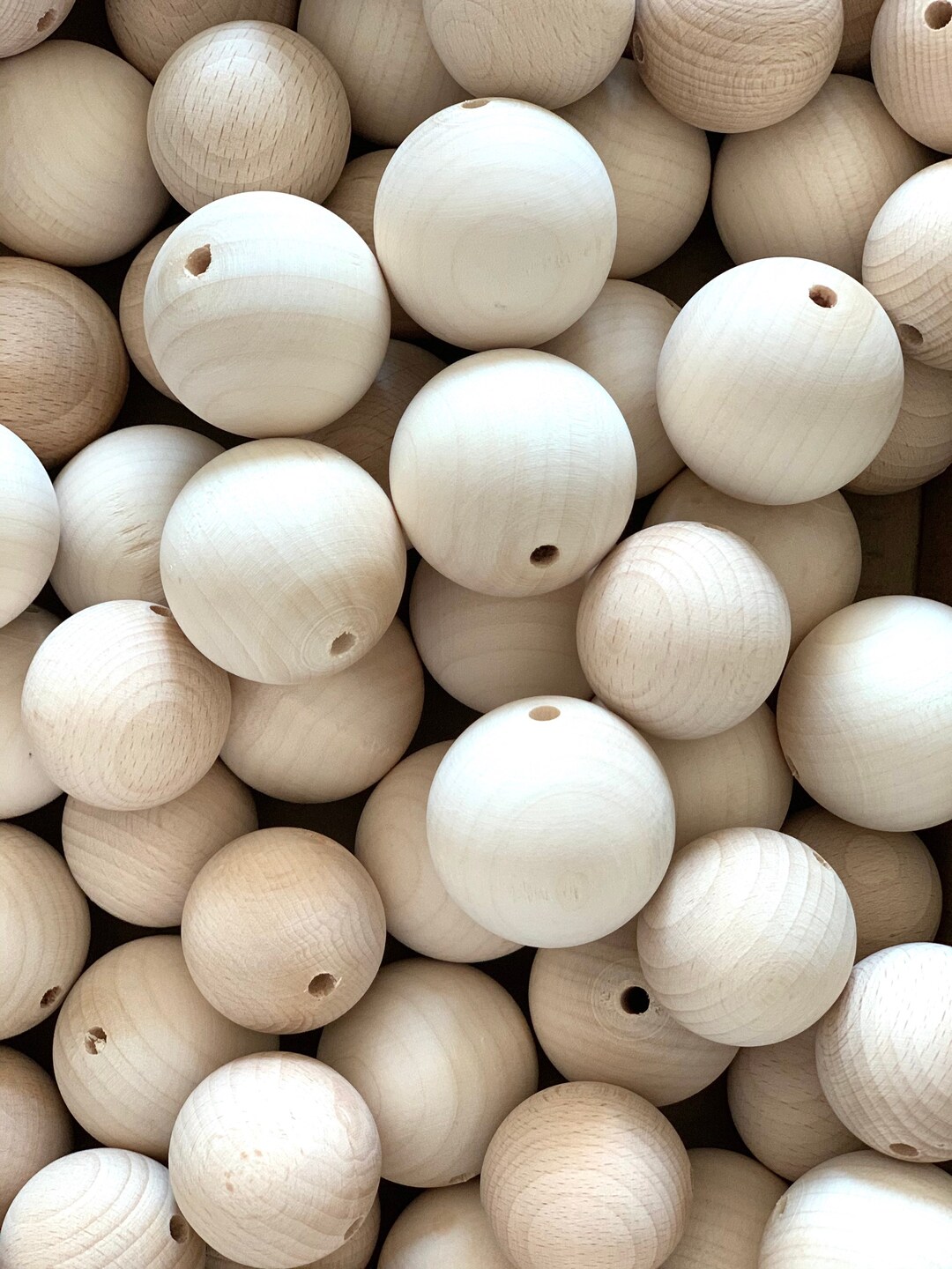 5 Pieces Wooden Beads Hole Beads Natural Beads Unpainted Etsy