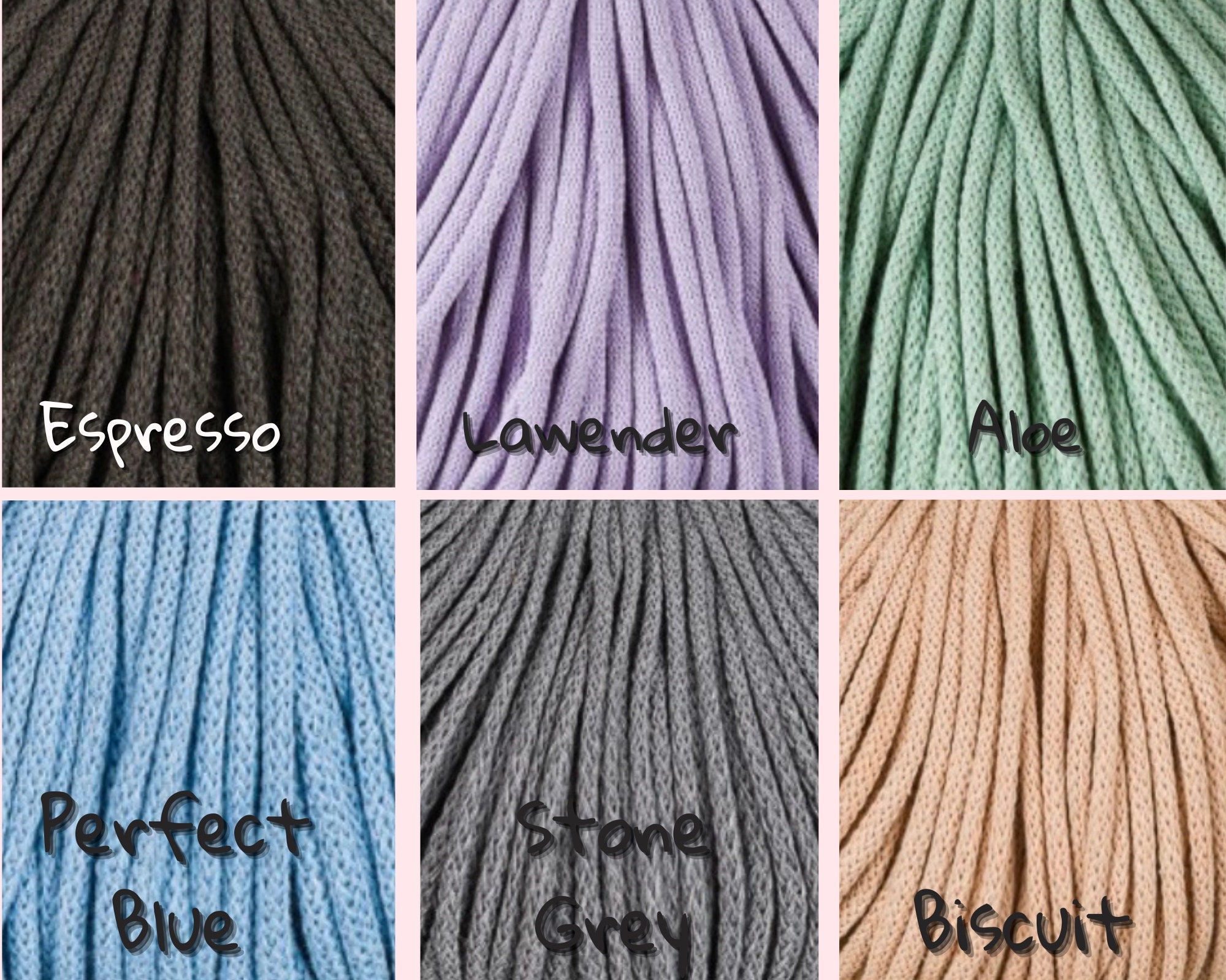 Braided cotton cord Premium - Bobbiny - Blush, 5 mm, 100 m