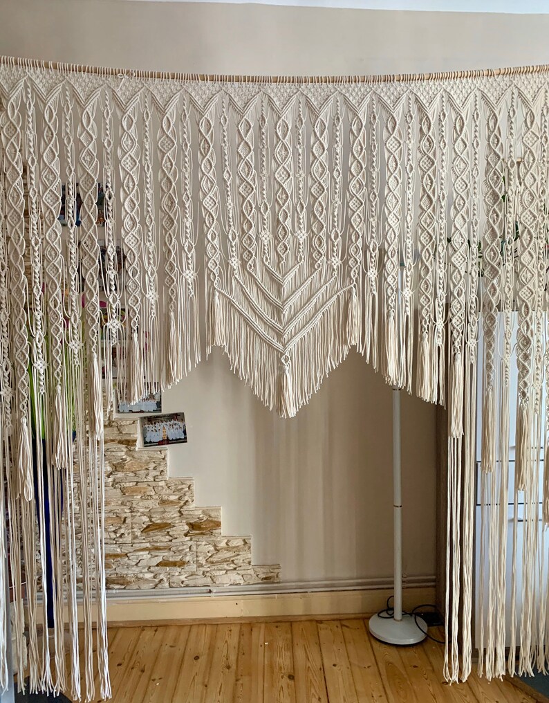 Macrame Curtain on the Window curtain Macrame Large Etsy