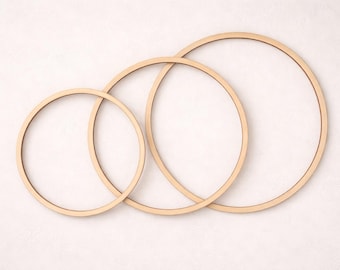 Wooden Hoop for Macrame 4–50 cm | 4mm Plywood Ring | Dreamcatcher Ring | DIY Craft Supply