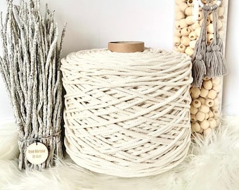 400 m 5 mm Cord cotton, macrame, yarn macrame, macrame rope, natural