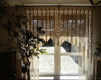 macrame, curtain on the window ,Curtain macrame, large macrame, zazdrostka , macrame curtain, photography props, boho,