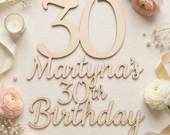 Personalisiertes Geburtstagsschild aus Holz, individueller Name und Alter, große Geburtstagshintergrundtafel, Dekoration für den 18., 30., 40. und 50. Geburtstag