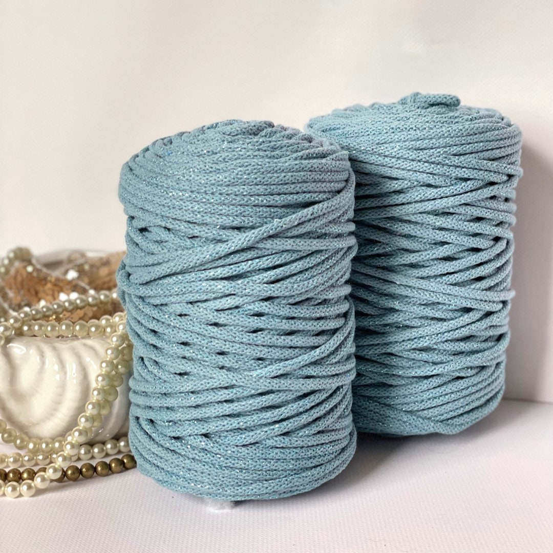 BRAIDED COTTON CORD, 5mm, 100 m, 108 yards, macrame cord, cotton cord, knit, crochet