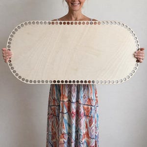 Base de madera para Moisés de 70 x 36 cm / Contrachapado de álamo de 6 mm / Agujeros para cordón de 5 mm / Base para cesta DIY