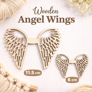 Macramé-engelvleugelbasis – blanco houten craft – 11,5 cm of 6 cm – doe-het-engeldecoratie – Engelachtig 18