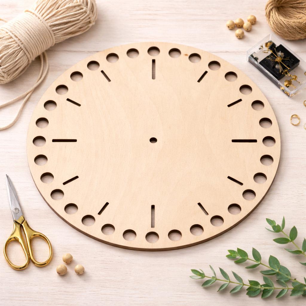 Macrame Clock Base 30 40 50 Cm Wooden Clock Base With Holes DIY Macrame ...
