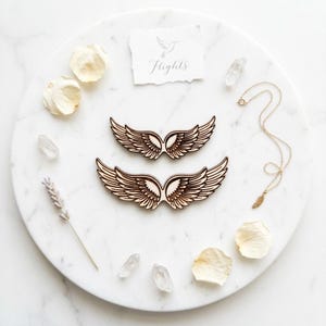 Wooden Angel Wings, Laser Cut Wood Wings, DIY Craft Embellishment, Angel Wing Decoration, Handmade Craft Supply – Pattern No.A95