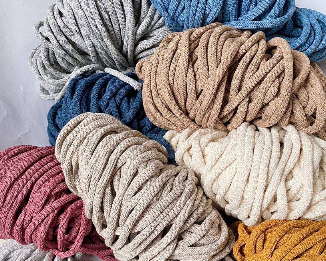 BRAIDED COTTON CORD 9mm 100 M 108 Yards Macrame Cord Etsy