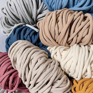 BRAIDED COTTON CORD | 9mm | 100 m | 108 yards | macrame cord | cotton cord | knit | crochet | polyester inner cord