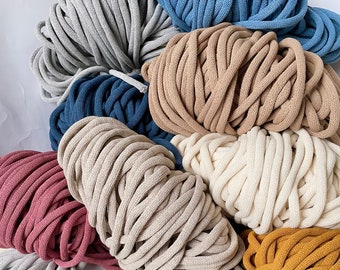 BRAIDED COTTON CORD | 9mm | 100 m | 108 yards | macrame cord | cotton cord | knit | crochet | polyester inner cord