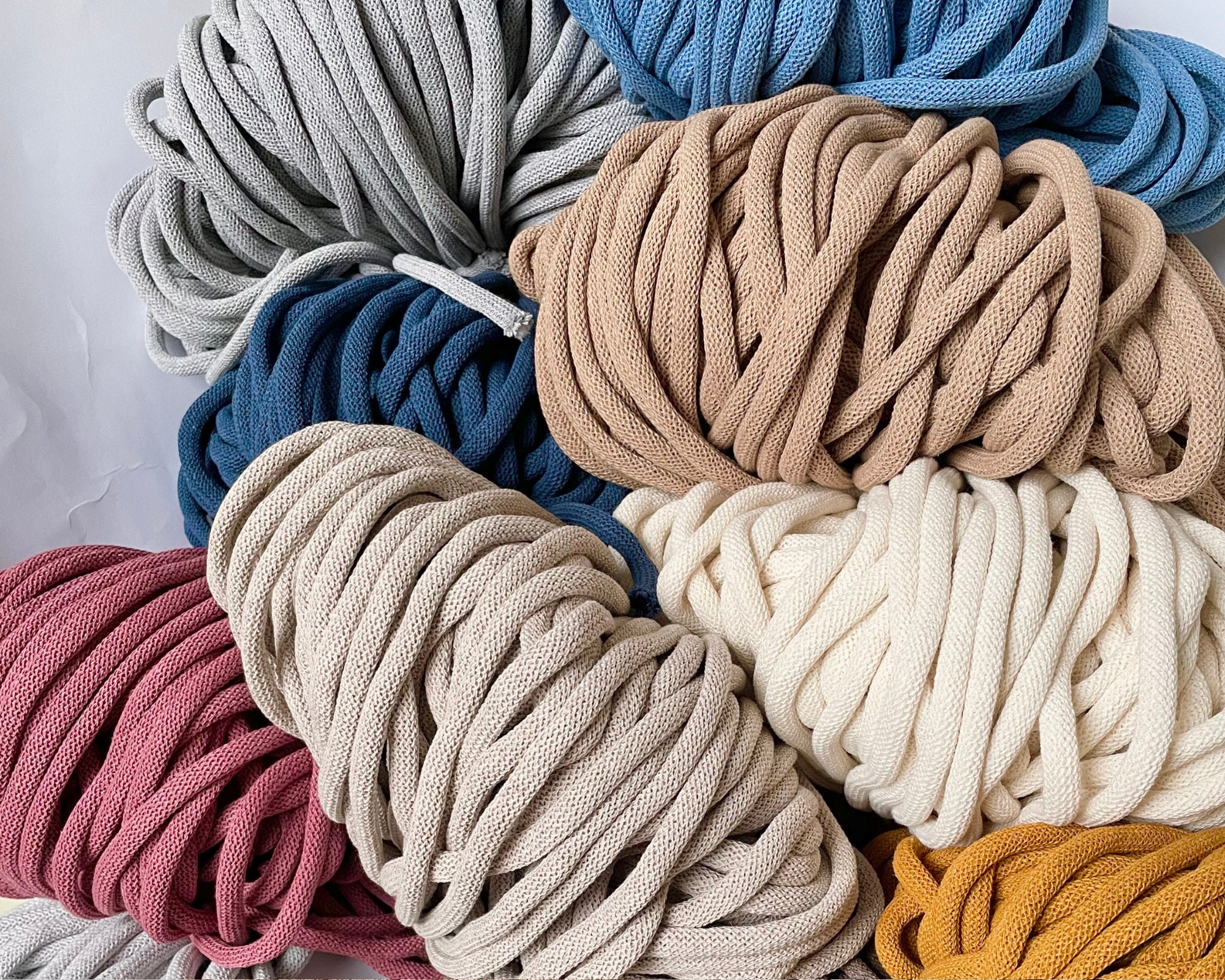 BRAIDED COTTON CORD, 9mm, 20 m, macrame cord