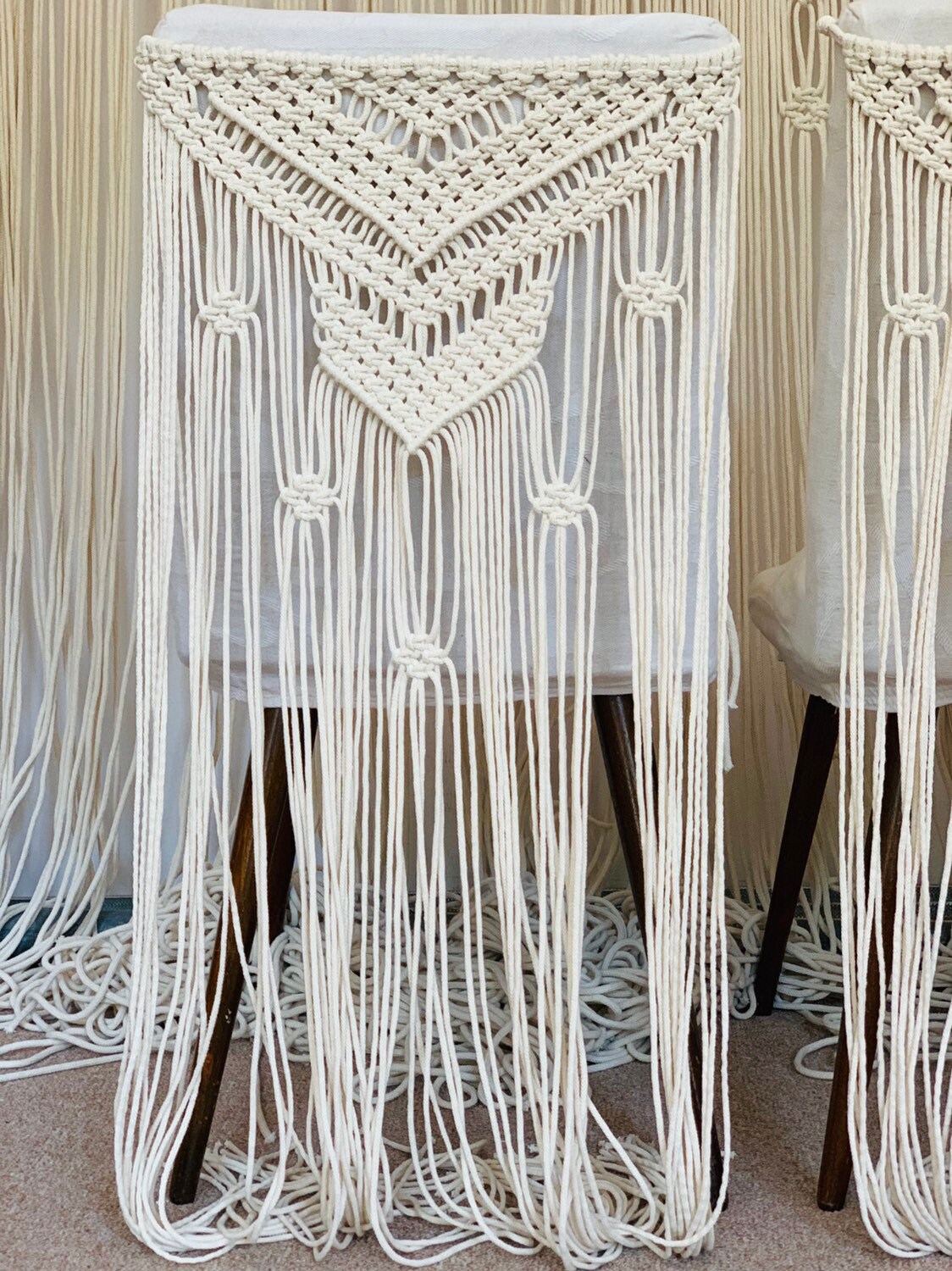 Wedding Macrame Back Chair Macrame Wedding Chair Back Decor Etsy UK