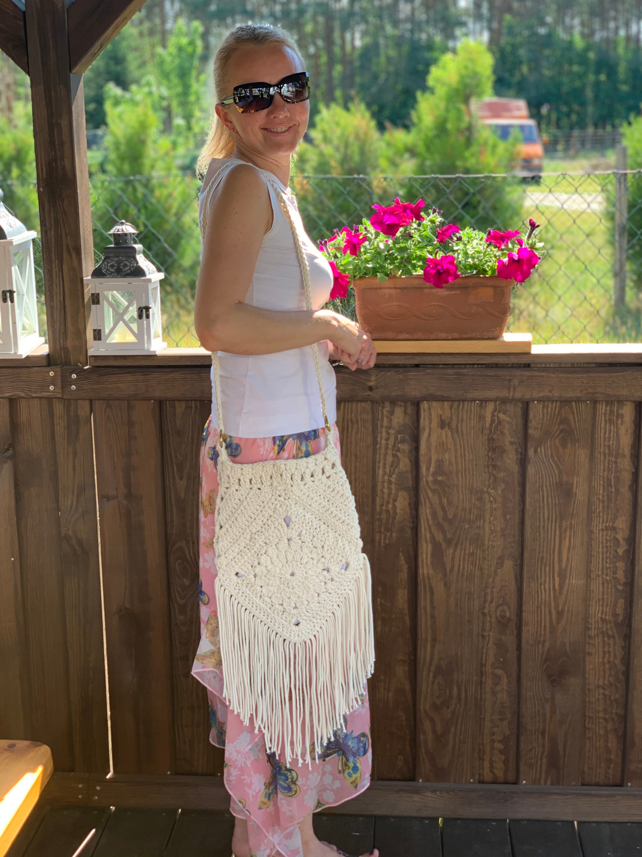 Boho bag, hippie bag, festival bag , crochet bag, cross body bag, bag