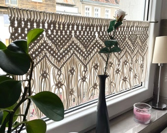 macrame, curtain on the window ,Curtain macrame, large macrame, zazdrostka , macrame curtain, photography props, boho,