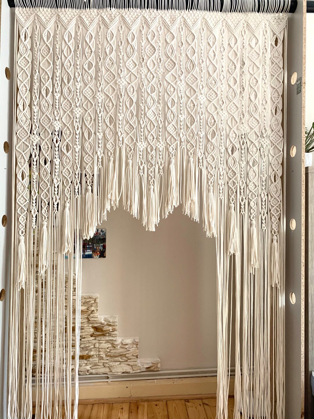 Macrame Curtain on the Window curtain Macrame Large Etsy