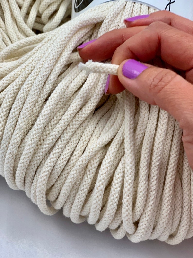 5 mm Cord cotton macrame yarn macrame macrame rope Natural Etsy