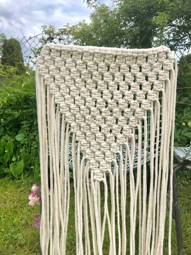 Wedding Macrame Back Chair Macrame Wedding Chair Back Decor Etsy