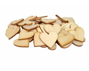 10 pieces Wooden heart for decoration, small wooden hearts, plywood heart