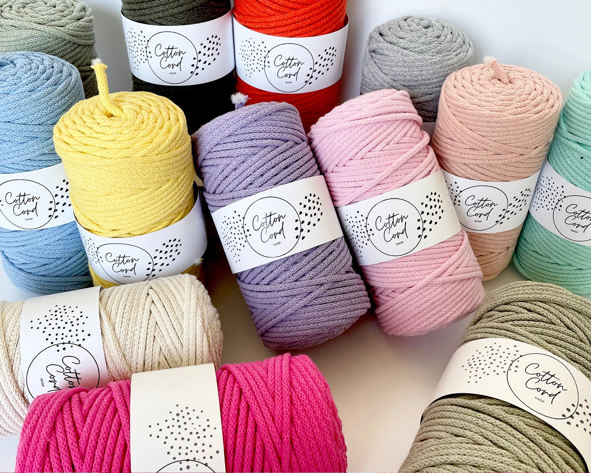 3mm Macrame Cord Premium Coloured Cotton Cord Craft Macrame Rope 3 Ply Cord  Handmade Supplies 