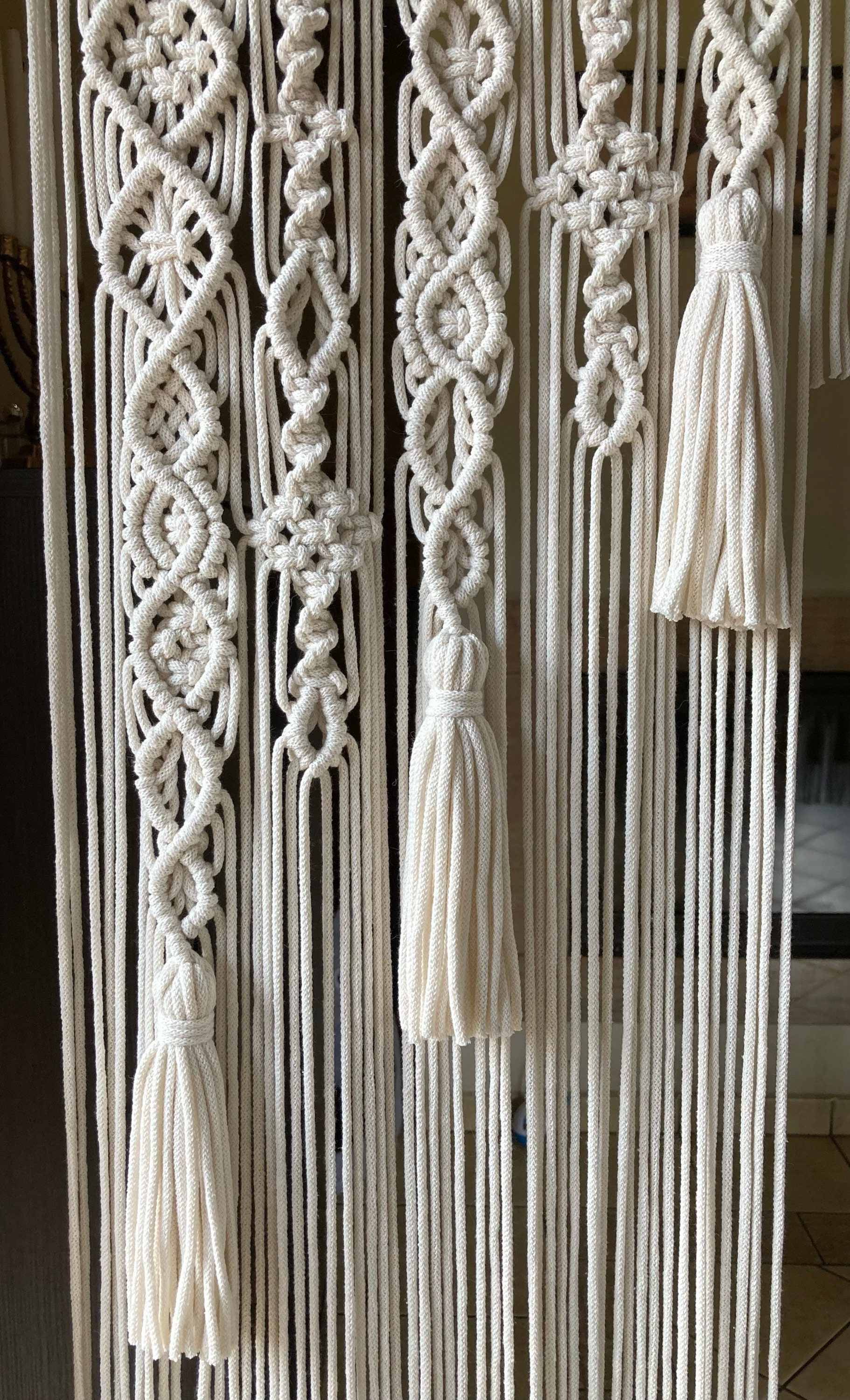 Macrame curtain on the window Curtain macrame large Etsy