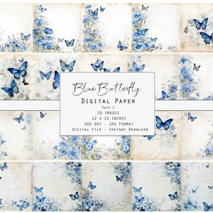 Carta digitale Blue Butterfly Journal/Scrapbooking carta stampabile