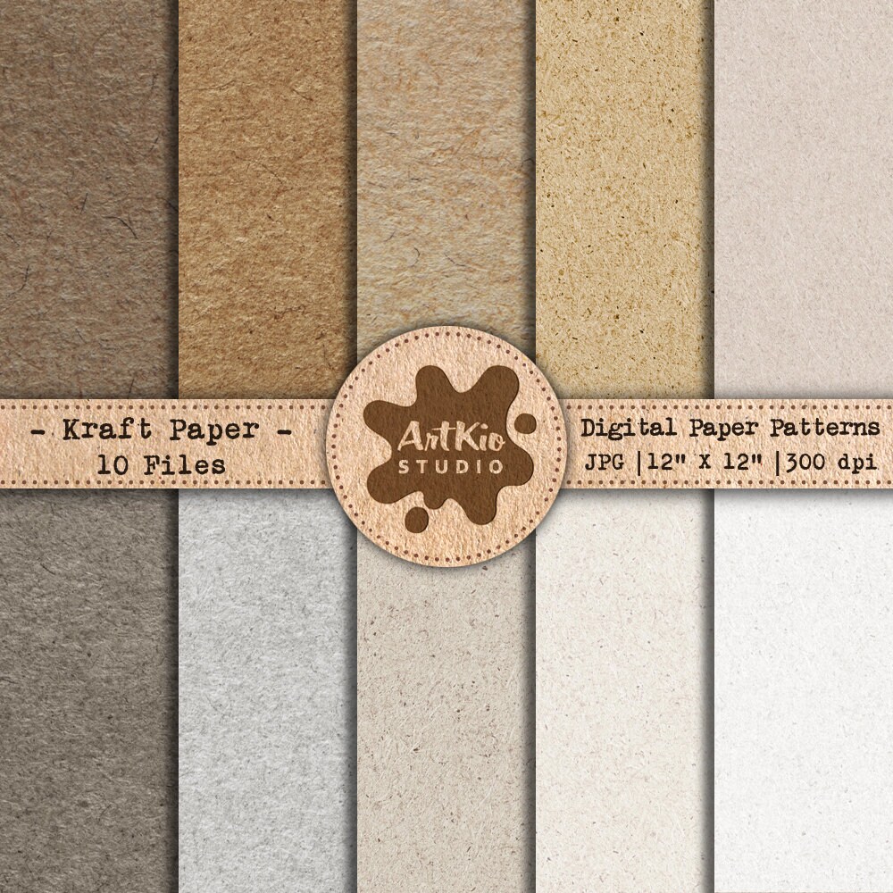 10 Kraft Paper Textures Digital Papers Pack. Cardboard Etsy