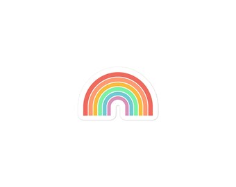 Pastel Rainbow Sticker | LGBTQ+ Pride Vinyl Decal | Die Cut Indoor/Outdoor Water Bottle or Laptop Decal | Waterproof Weatherproof Gay Gift