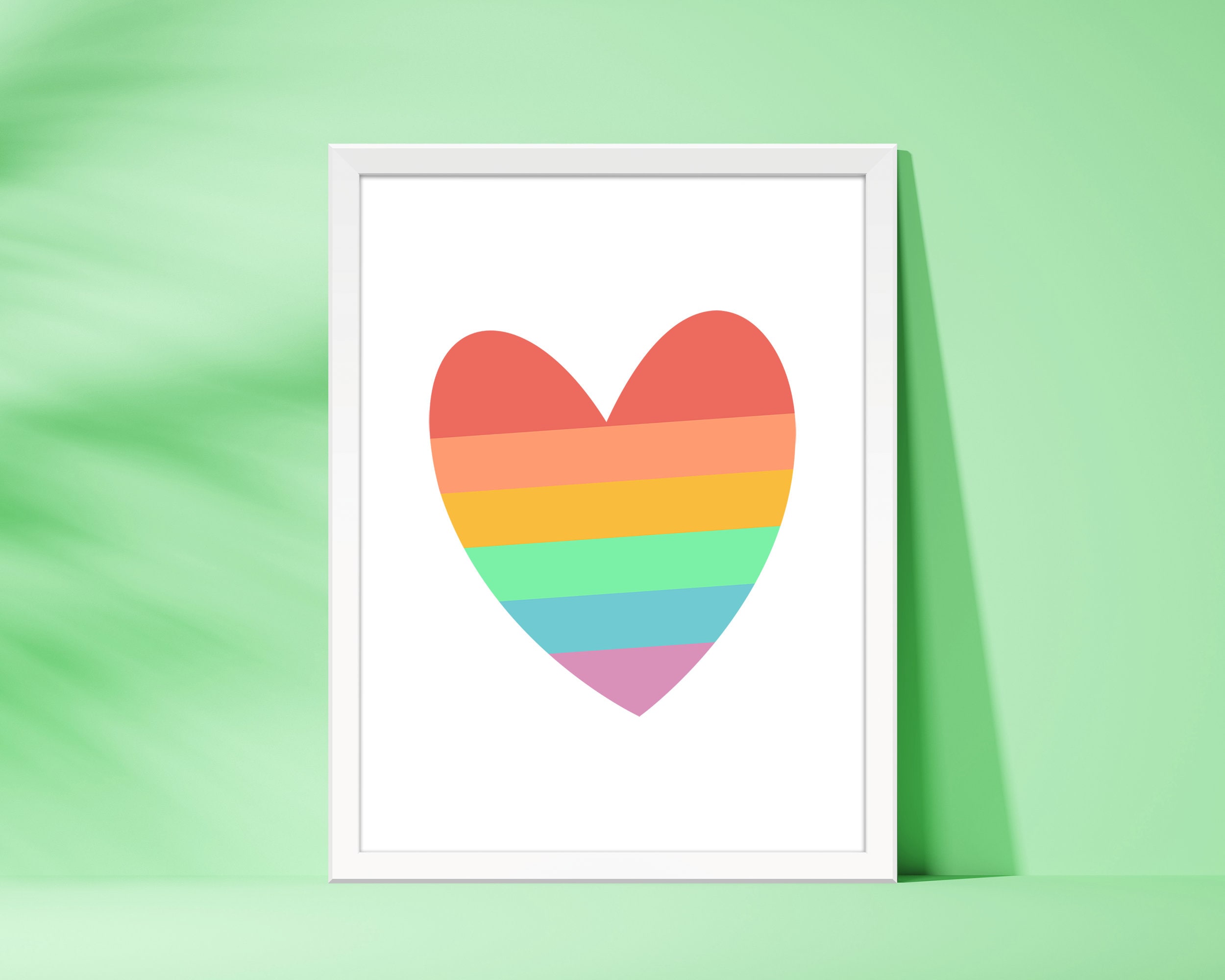 Rainbow Heart Printable LGBTQ Heart Print Instant - Etsy