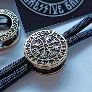 VEGVISIR brass Round Bead Bead for Bracelet Viking Jewelry Men&#39;s Accessory.  Viking compass.