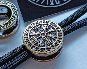 Brass Vegvisir Bead: Viking Compass Jewelry Accessory