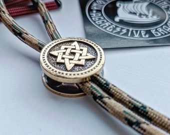 Svarog Square Brass Bead – Handcrafted Paracord Bracelet Bead | Slavic Viking God Symbol | Norse Mythology Men's Accessory