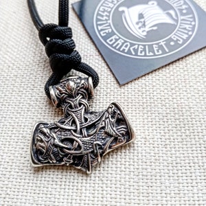 Mjolnir pendant for mens necklace Thor&#39;s Hammer steel clasp for bracelet from paracord