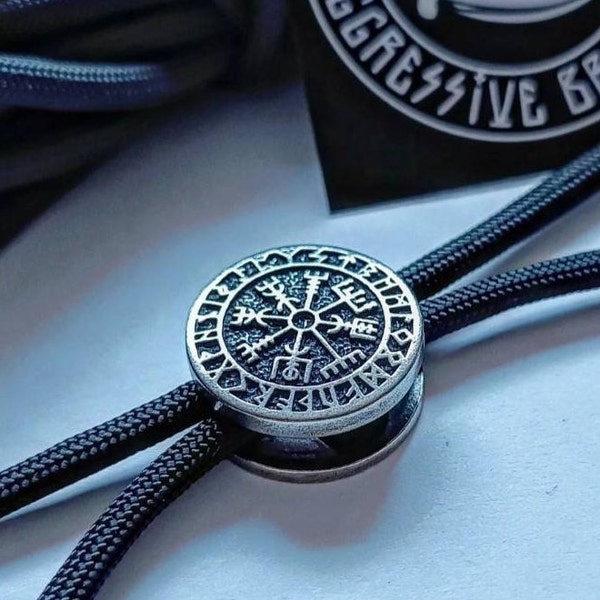 VEGVISIR Steel Round Bead Bead for Bracelet Viking Jewelry Men's Accessory.  Original author's products.