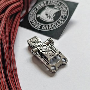 Bracelet steel lock. Paracord Buckles, Viking-style paracord beads.  Viking jewelry, manual casting.