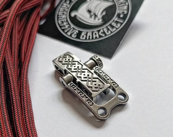 Bracelet steel lock. Paracord Buckles, Viking-style paracord beads.  Viking jewelry, manual casting.