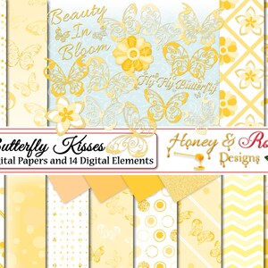 BUTTERFLY KISSES Digtal Papers & clipart, vlinders, glitter, 12 x 12 inch, 300 dpi, hoge kwaliteit jpeg-bestanden, bloem, bolka, ontwerp, woordkunst