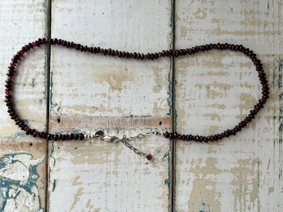 Vintage Red Garnet Small Beaded Necklace Jeweller… - image 8