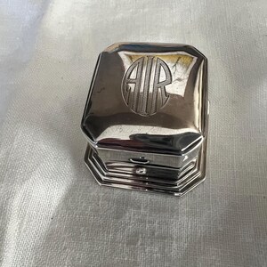 Antique Art Deco Sterling Silver Birks Engagement Ring Presentation Box