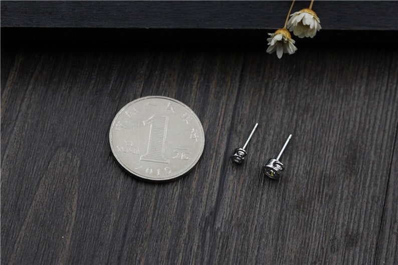 925 Sterling Silver Ear Pin Earrings With Zircon Accessories Earrings Findings Jewelry Making\uff08XA0361\uff09 DIY Earrings With Ring