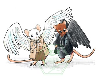 Good Omens Mouse Print - A5