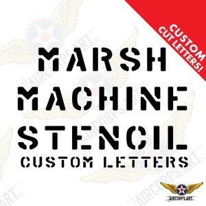 USAF Vinyl Letters - Military Grade | High Quality Personalized Art | WWII US Army Air Force Navy Marines  Vintage Font Stencil Decal