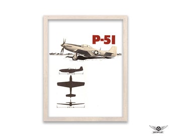 P51 Mustang Poster Etsy