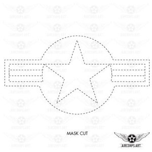 Air Force Aircraft Decal Insignia USAF Military Star and Bars Air Force National Insignia Roundel Sticker or Paint Mask image 2