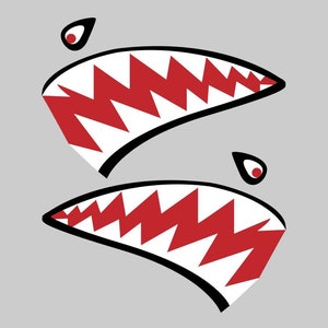 Flying Tigers Shark Mouth Decal P-40 Warhawk Warbird Nose Art Multiple ...