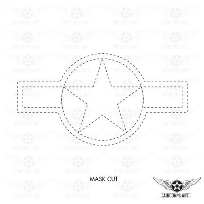 Army Air Force National Insignia Roundel Insignia Star and Bars Decal or Paint Mask U.S Air Force Decal WWII Airplane