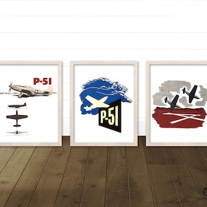 P-51 Mustang Airplane Print Download | Military P51 Plane Prints | Air Force Aviation Theme Boys Room Nursery Office Wall Art Decor Art