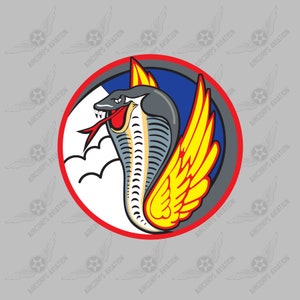 Adhesivo de vinilo para ventana con el logotipo de la insignia del escuadrón de cazas 353.º de la Fuerza Aérea de los Estados Unidos, Segunda Guerra Mundial